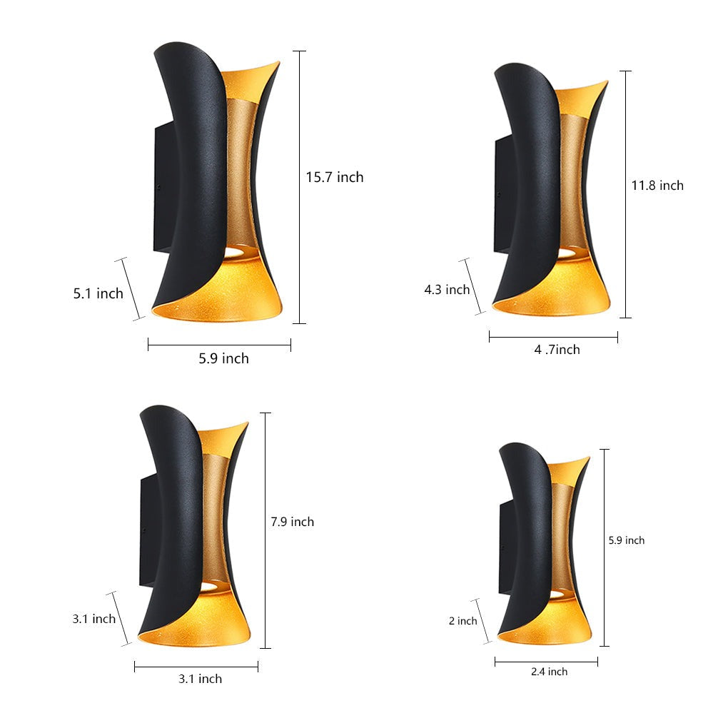 Águeda wall light dimensions and size variant scale comparison