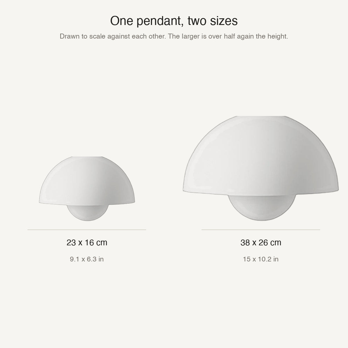 Ave size guide showing every size option drawn to scale