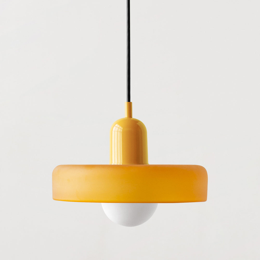 Bragança Stained Glass Orb Pendant Light isolated cutout viewed from the side