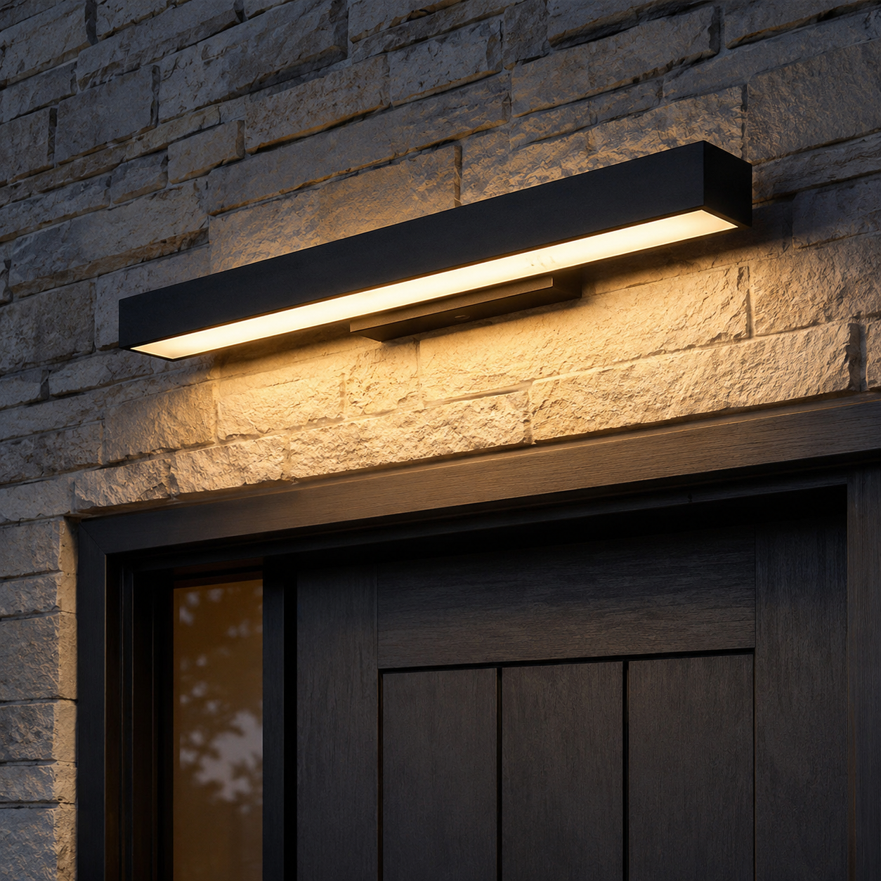 Caminha linear outdoor wall light, motion sensor variant detail