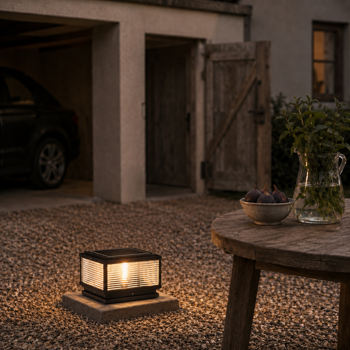 Carvoeiro outdoor pillar light, on a drive.