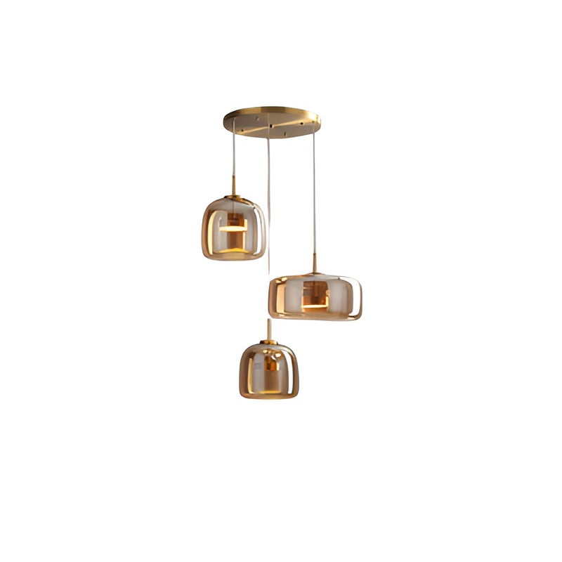 Horta hand-blown glass pendant light, close detail of the hand-blown glass surface