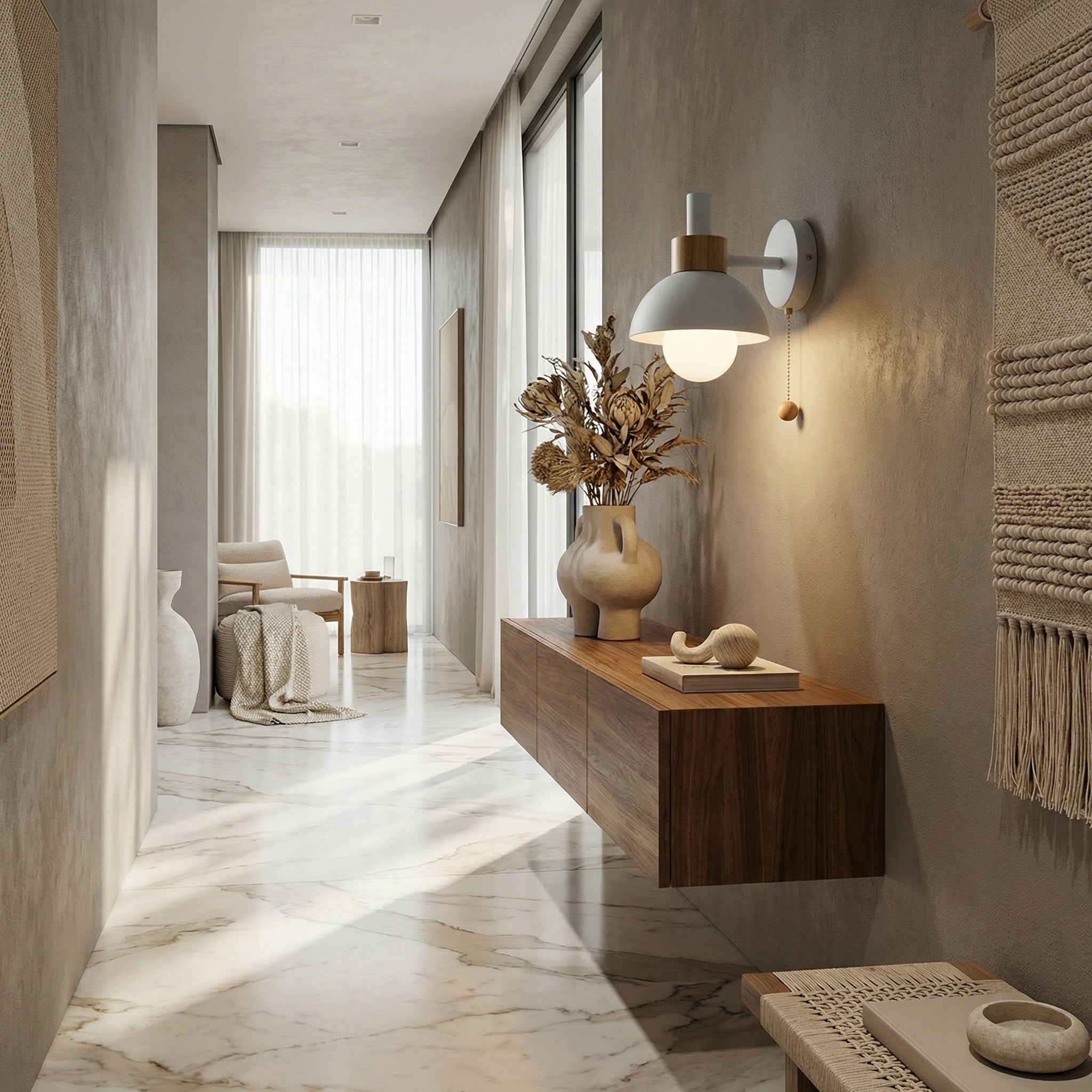 Milfontes. Macaron Glass Wall Sconce mounted on a child's bedroom wall casting a soft warm glow