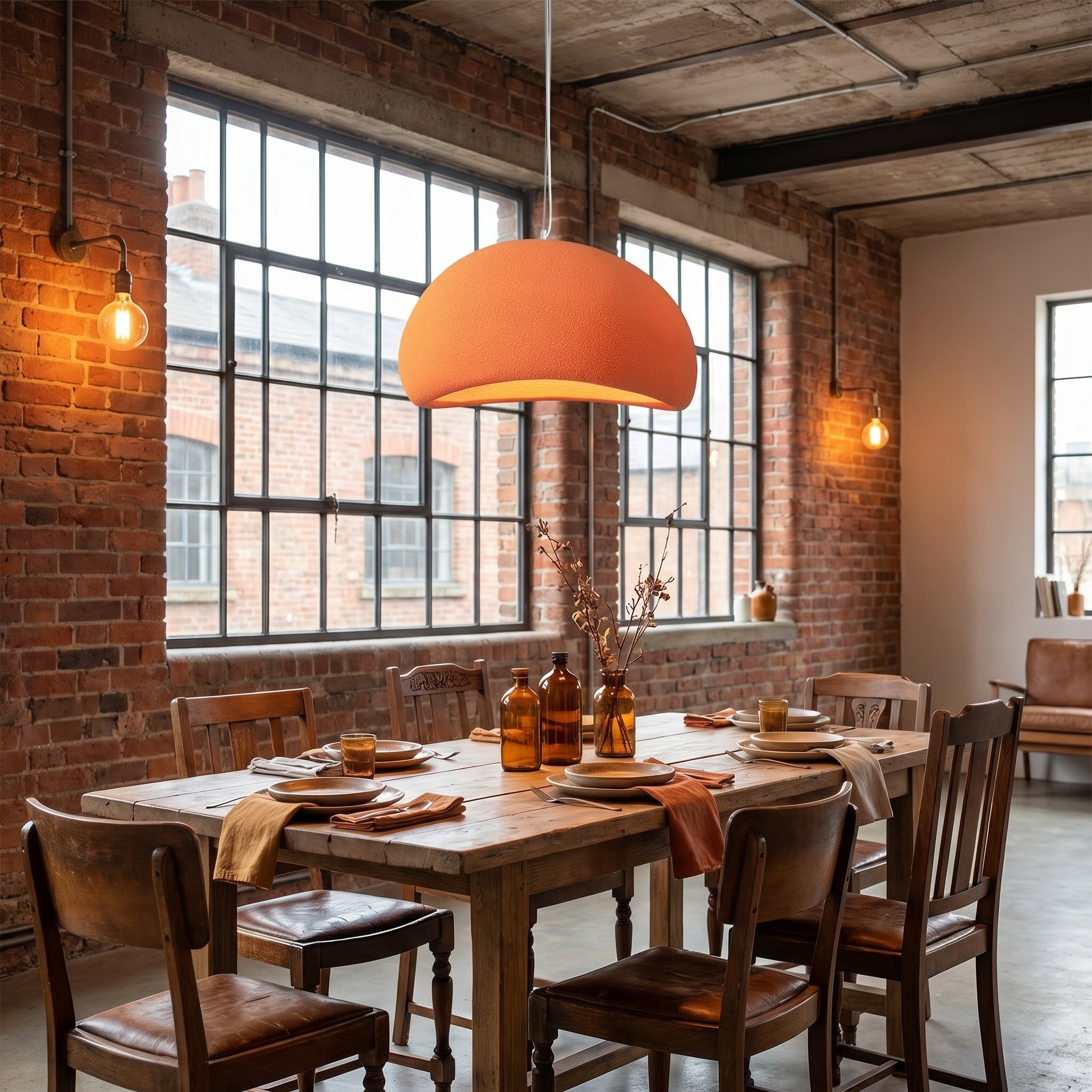 Mosteiros. polystyrene cloud pendant light above a dining table in a modern interior
