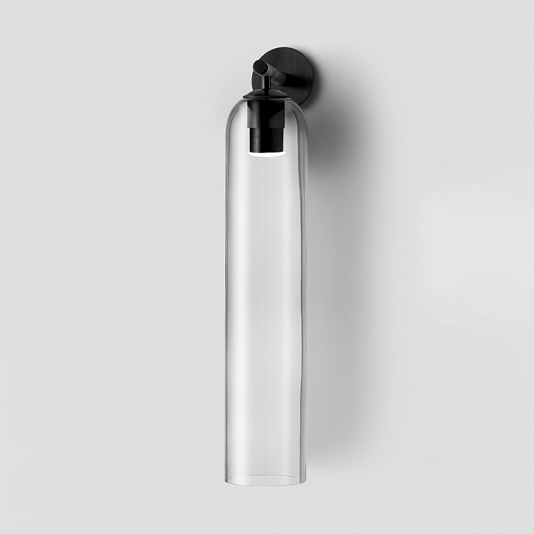 Sortelha wall sconce glass shade and iron stem shown together full view