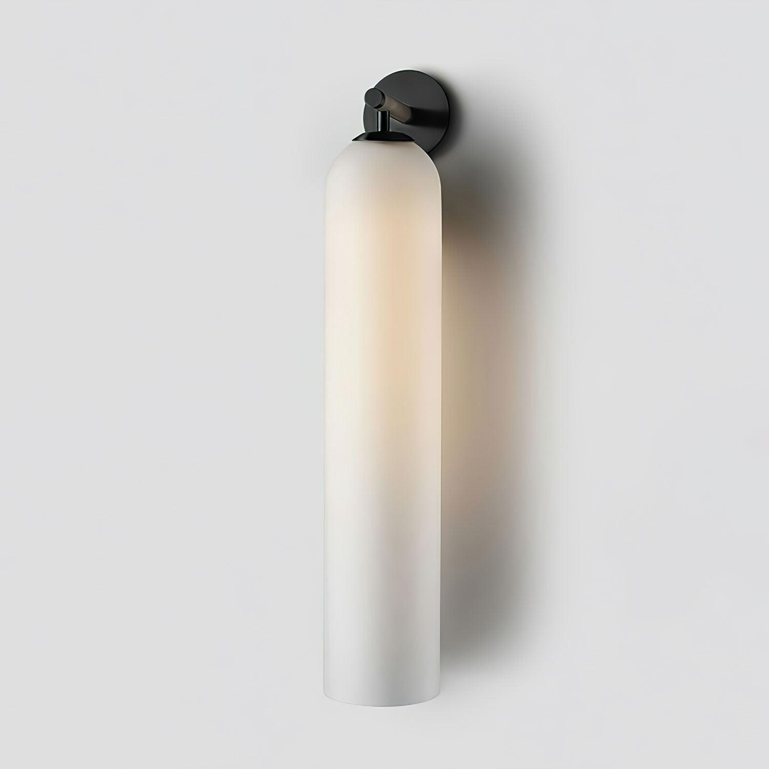 Sortelha wall sconce three-quarter view showing stem and glass shade together