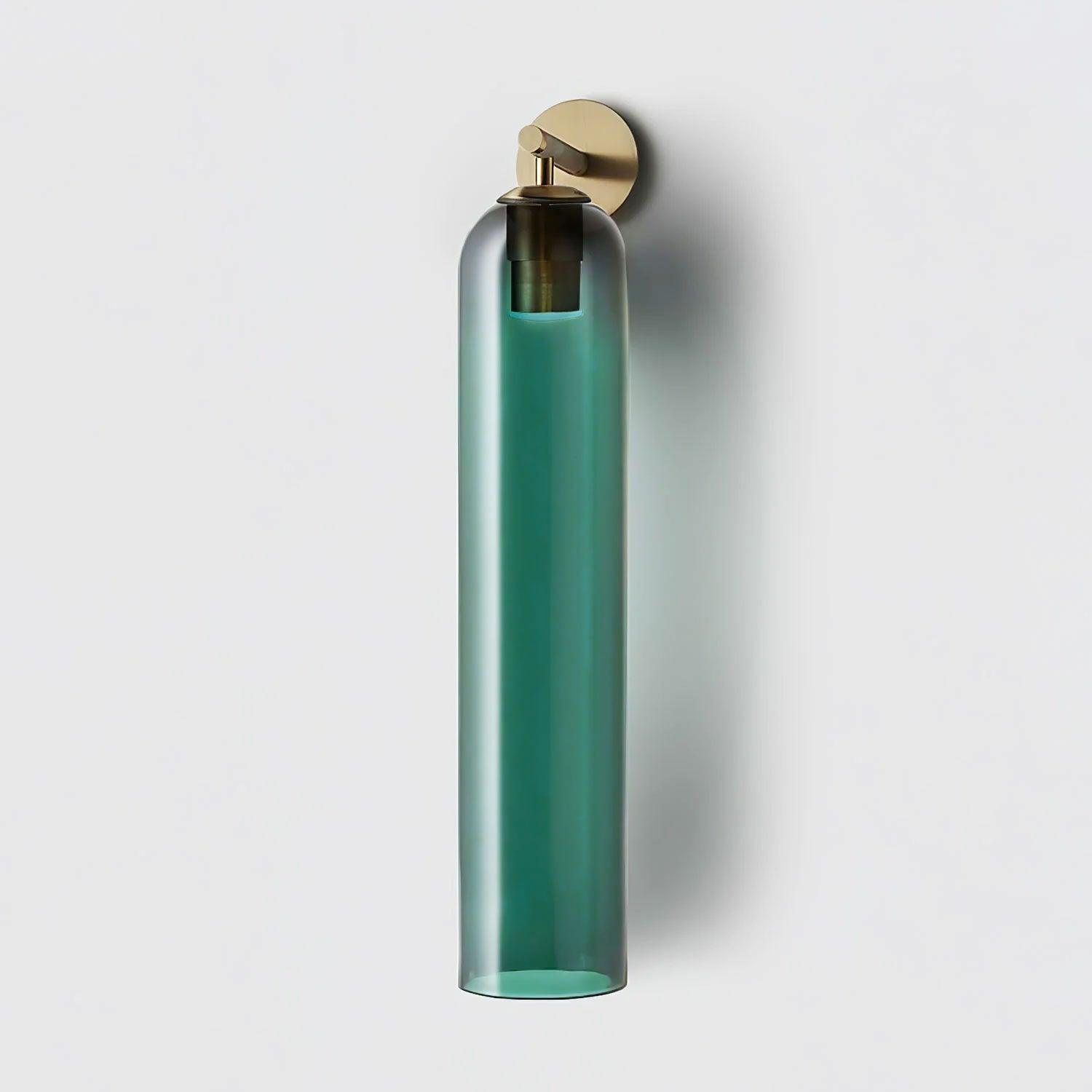 Sortelha wall sconce top-down view of glass shade and iron stem
