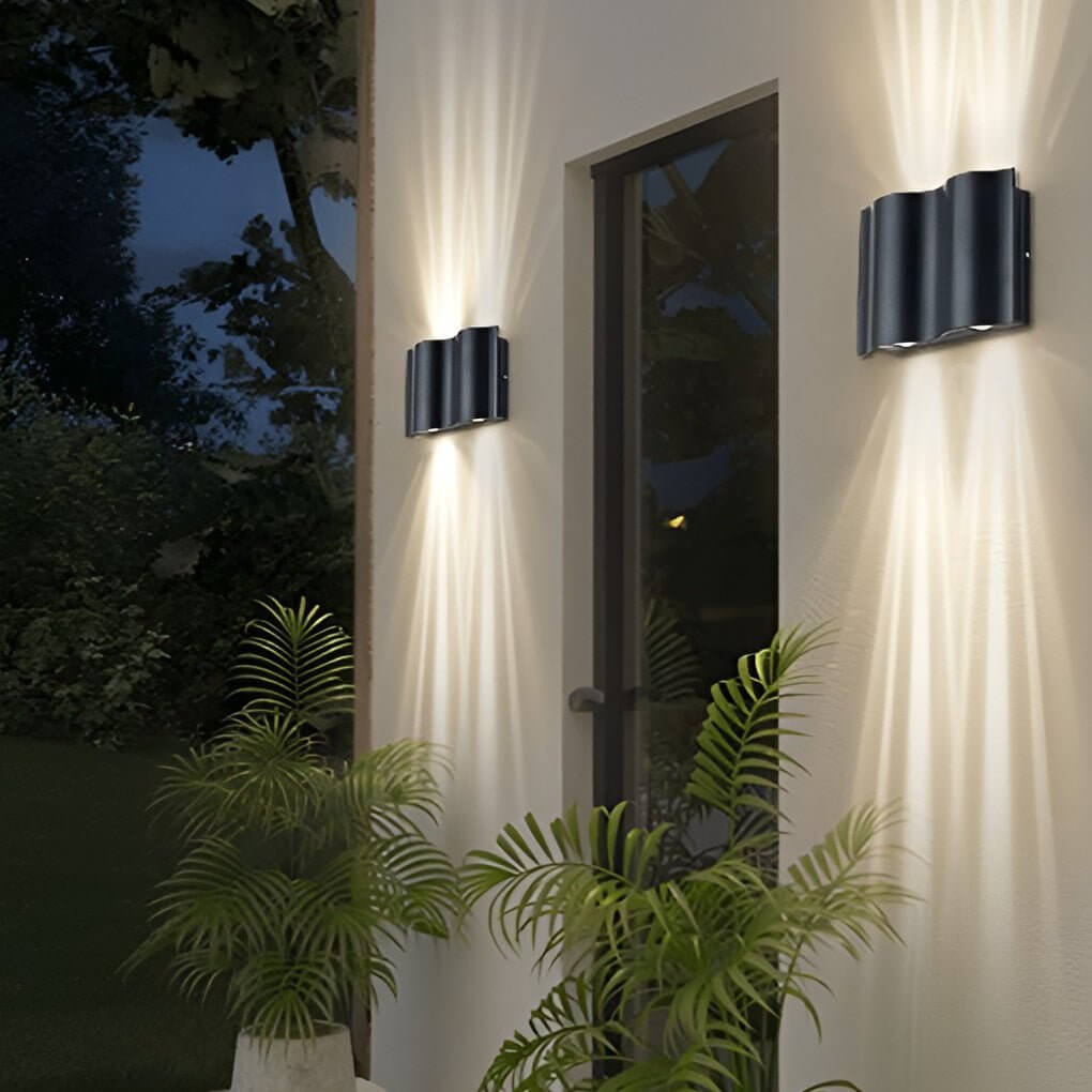 Almeida outdoor wall sconce in black, 6-light configuration