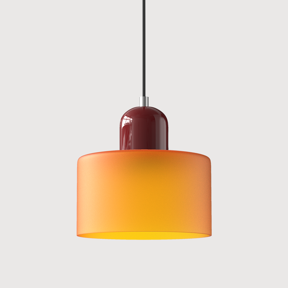 Barcelos Bauhaus glass mini pendant light in frosted green glass shade with green fitting