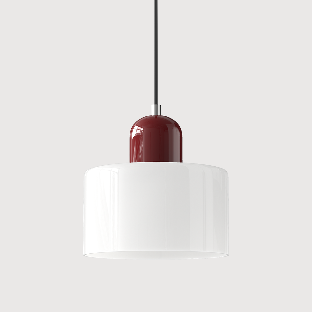 Barcelos Bauhaus glass mini pendant light in light green glass shade with green fitting