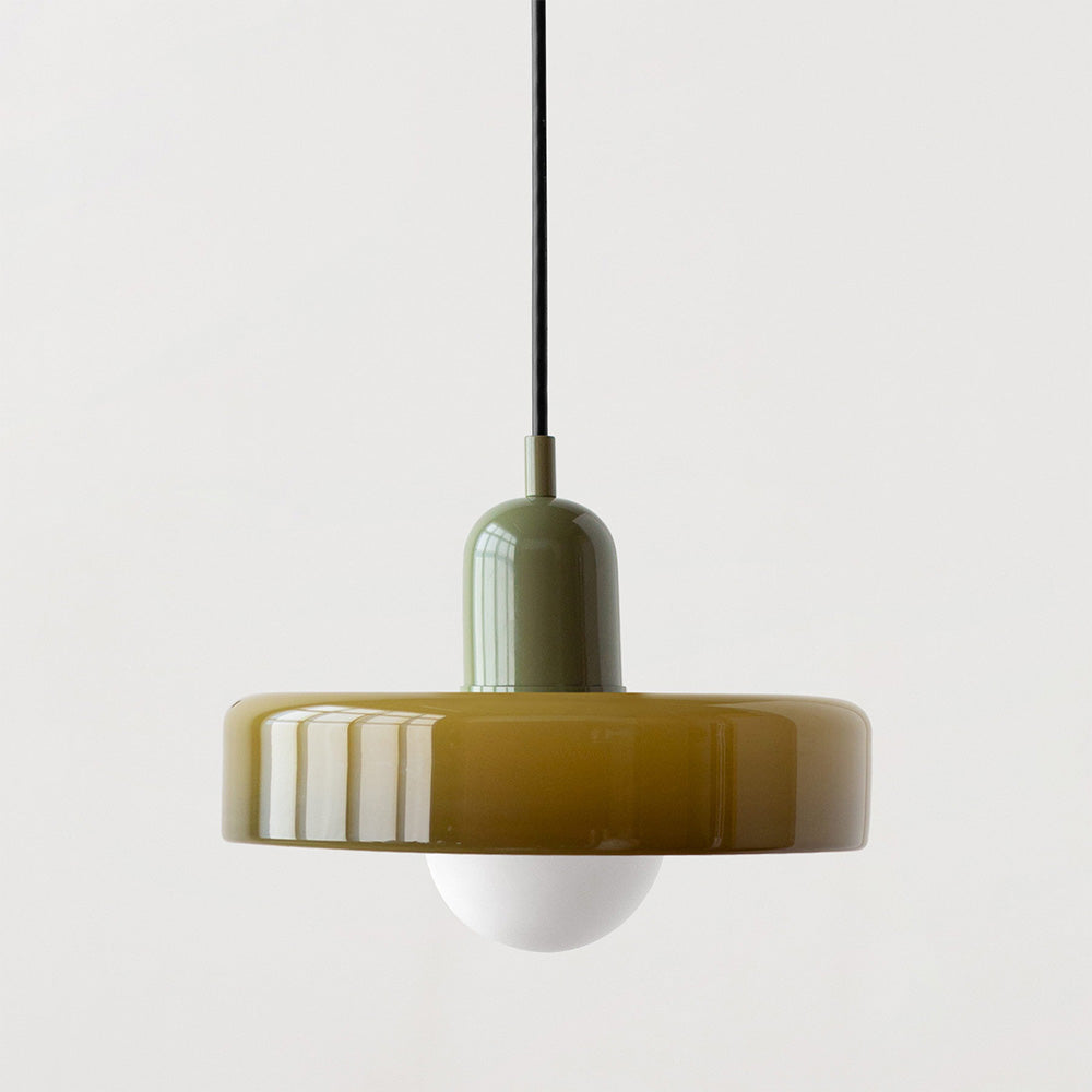 Bragança Stained Glass Orb Pendant Light close detail of the orb base rim