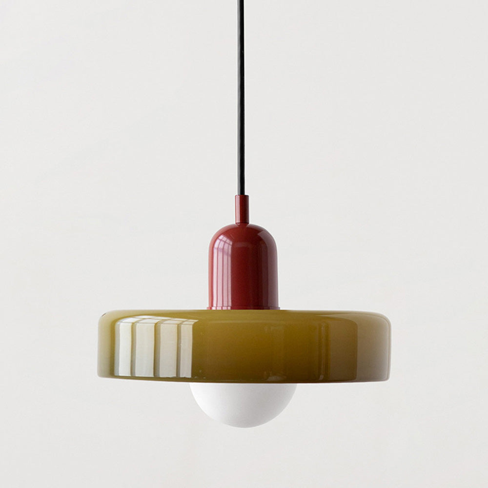 Bragança Stained Glass Orb Pendant Light close detail of the patterned stained glass orb