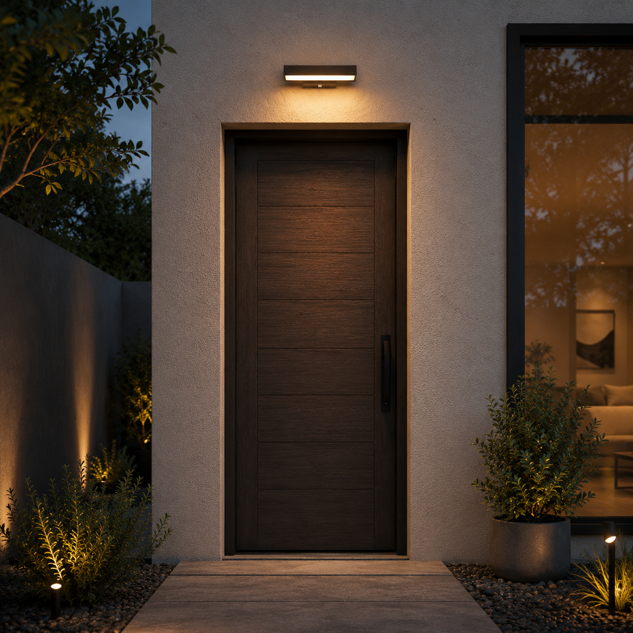 Caminha linear outdoor wall light, three-length size comparison