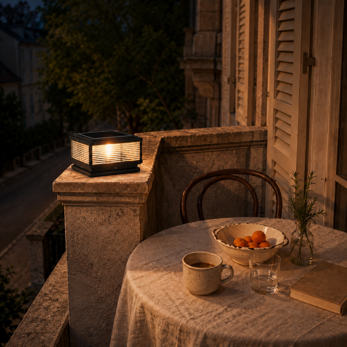 Carvoeiro outdoor pillar light, on a varanda.
