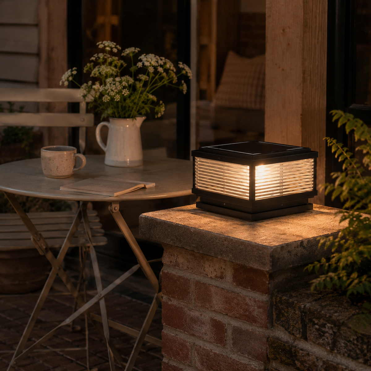 Carvoeiro outdoor pillar light, on a terrace.