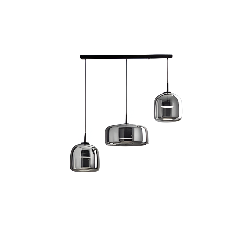 Horta hand-blown glass pendant light, multi-globe cluster on a ceiling plate