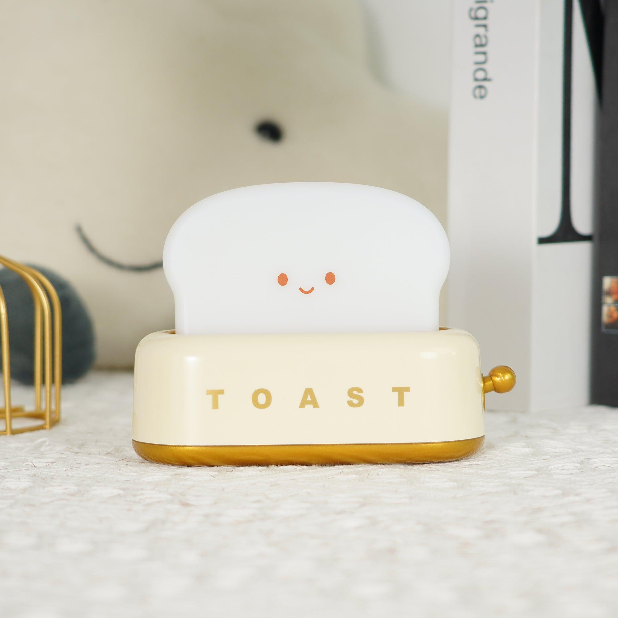 Two toaster-shape LED night lights side by side, set of 2.